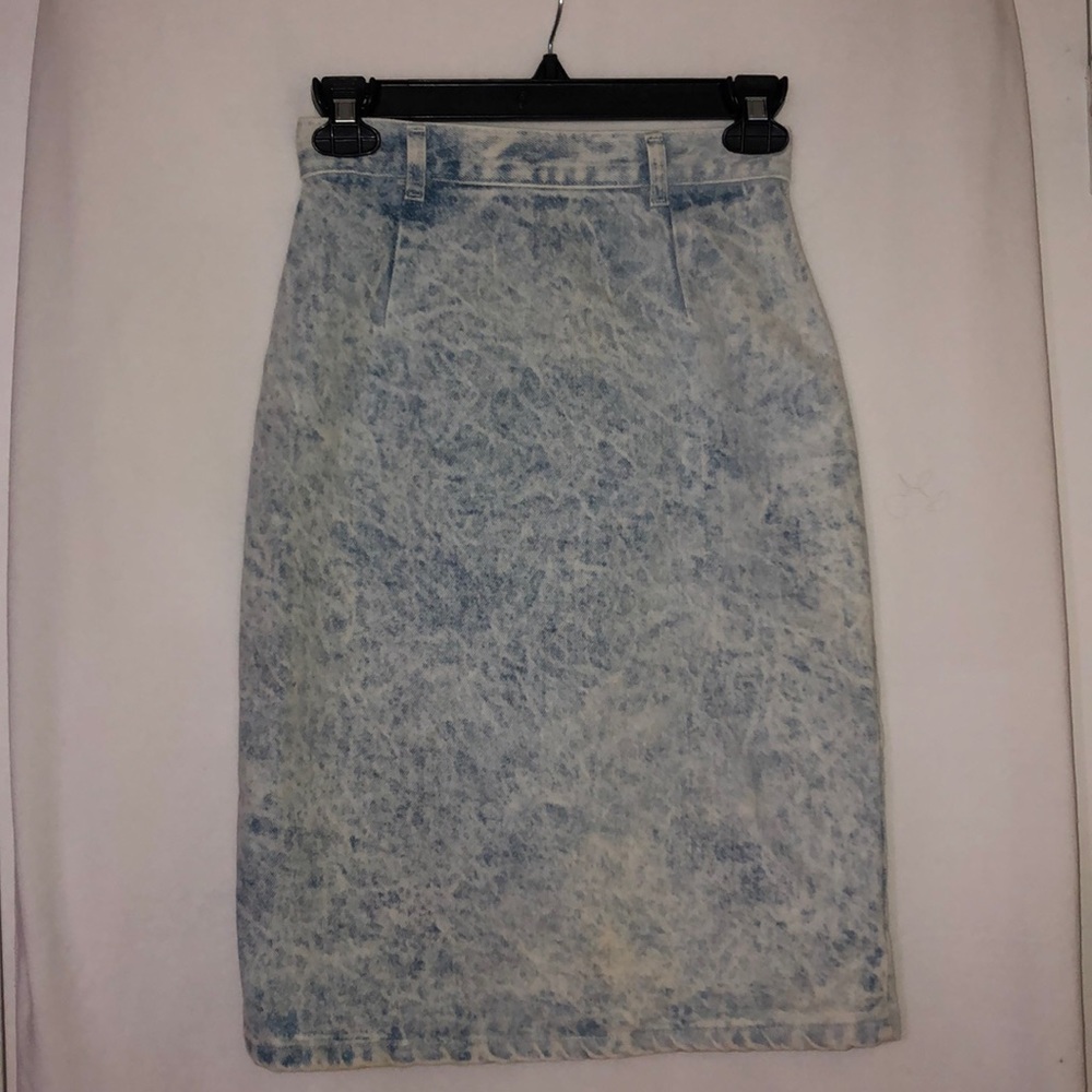 “Mixed Blues” Vintage High Waist Pencil Skirt